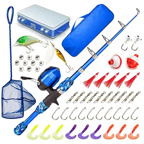 Kit De Pesca Completo Para Principiantes Y Niños Azul