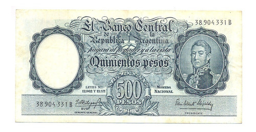 Billete Mn San Martín Joven 500 Pesos 2111 Fábregas Elizalde