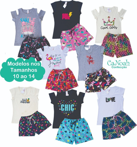 Lote 6 Conjunto Infantil Menina Roupas Femininas Atacado