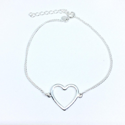 Pulsera Corazon Amor Delicada Plata 925 