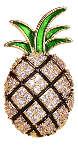 Broche De Piña Con Incrustaciones De Circonio Dorado, Acceso