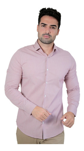 Imagem 1 de 6 de Camisa Social Ml Super Slim Xadrez Mini