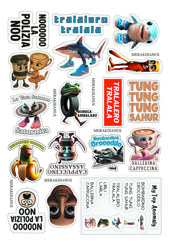 Mazo Brainrot Cartas De Poder + Stickers De Regalo Juego D M
