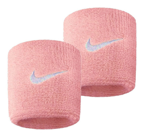 Munhequeira Nike Pequena Swoosh Wristbands - Rosa Com Branco
