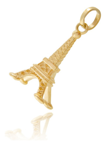 Pingente Torre Eiffel Paris Com Corrente Cartie Ouro 18k