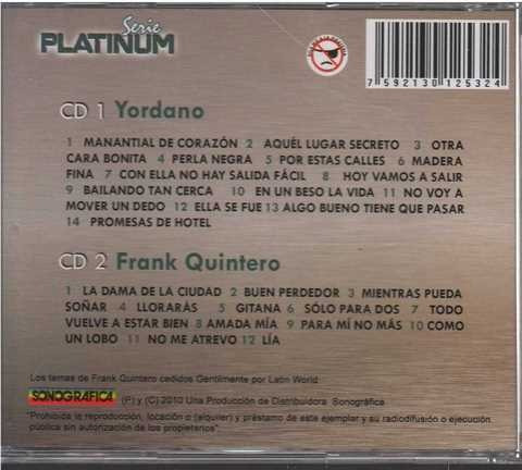 Cd - Yordano Y Frank Quintero / Serie Platinium 2cd