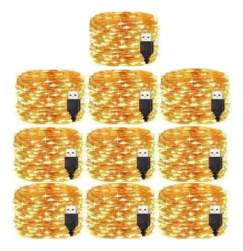 Q Tiras De Luces Led Navideñas 10 M Navidad Usb 10pcs