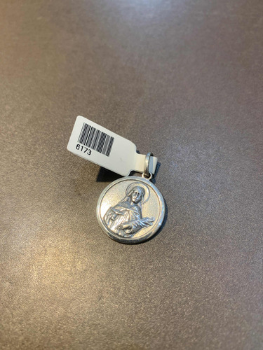 Medalla Virgen Santa Lucia En Plata 925, 2 Cm. Tuset.