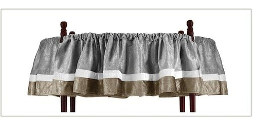 Baby Doll Bedding Round Crib Canopy Valance, Plata, 4 Piezas