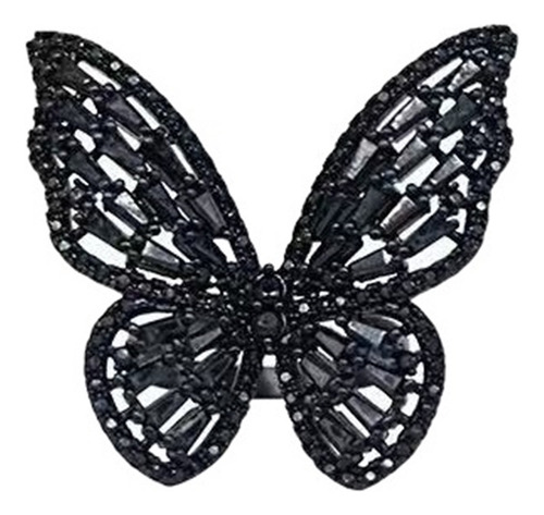 Creatividad Anillos Moda Mariposa Cristal Negro