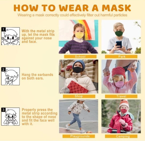 Mascarillas Niños Diseño Kn95 5 Pliegues Reutilizables -