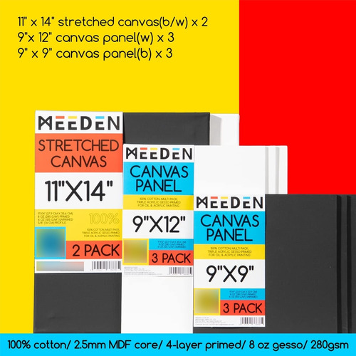 Meeden Kit Pintura Acrílica 72 Piezas Caballete Mesa 48 Pint