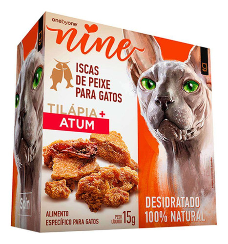 Petisco Spin Pet Nine Natural Gatos Sabor Tilápia E Atum 15g