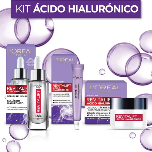  L'Oréal Revitalift kit ácido hialurónico tipo de piel mixta