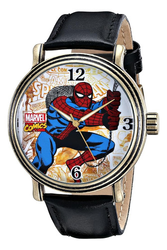 Reloj Negro De Cuarzo Analógico W001763 Spider-man De Marvel