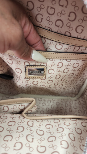 Backpack Guess Bb928730 Nueva 100 % Original Con Etiqueta Rosa Palo Estampado Níquel Rosa Pálido