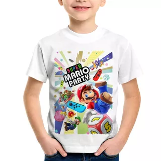 Camiseta Infantil Super Mario Party Switch