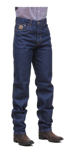 Calça Jeans Masculina Tradicional 100% Algodão Azul Escuro O