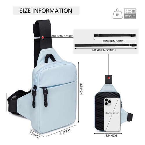 Bolsa Transversal De Peito Duplo, Bolsa De Cintura Impermeáv