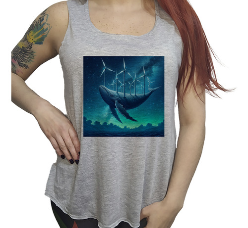 Musculosa Dama Ballena Turbinas Atravesando El Cielo