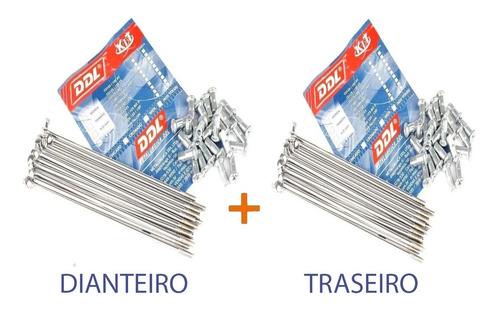 Imagem 1 de 4 de Raio Dianteiro + Traseiro Ddl 4mm Bros 150 A Disco Cromado