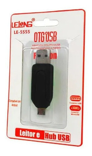 Imagem 2 de 2 de Leitor De Cartão Usb + Otg Micro Usb (v8) Le-5555 - Lelong