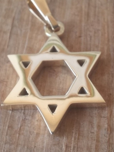 Estrela Rei David Hebraico Judaísmo Pingente7g Ouro18k 1,8cm