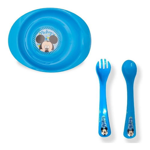 Imagen 5 de 6 de Set Vaso + Plato + Cubiertos Para Comer Bebé Disney Baby 6m+