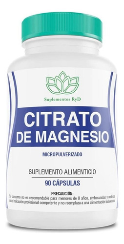 Citrato De Magnesio 90 Cápsulas 398mg Suple. Ryd Sabor No Aplica