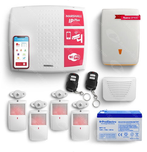 Kit Alarma Casa Domiciliaria Marshall Wifi Ip Internet Pir