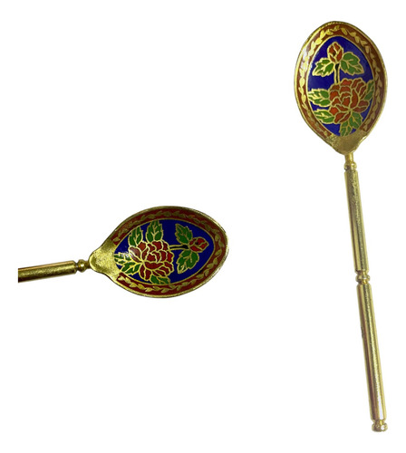 X10 Cuchara Turca Cloisonne Diseño Oriental