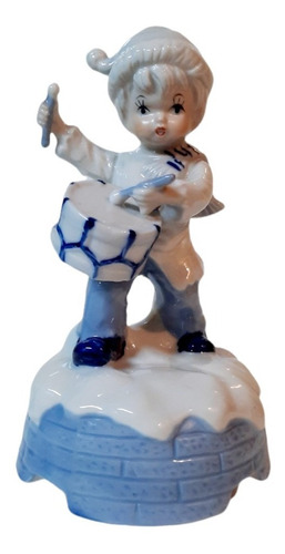 Figura Estatua Adorno Porcelana Esmaltada Musical Giratorio 