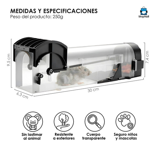 Trampas Para Ratas Ratones Efectivas Automática Jardín 2pcs