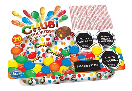 Bandeja Huevitos Chocolate Marca Chubi 20 Unidades 