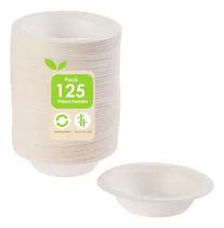 Comprar 125 Platos Hondos 350ml Biodegradables 100% Compostable