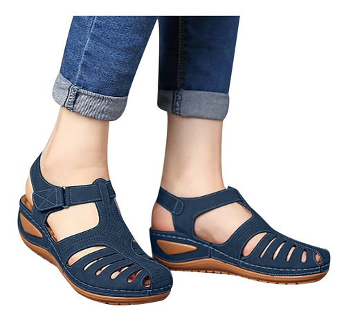 Sandalias De Mujer Zapatos Planos De Color Sólido 3662