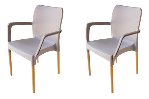 Set De 2 Sillones De Diseño Patas De Madera. Cocina, Comedor, Living, Dormitorio, Jardín, Balcón, Quincho