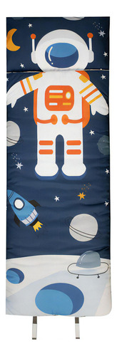 Saco Dormir Infantil Festa Pijama Viagem Acampar Pra Escola Cor Espaço Astronauta Marinho Localização do zíper Direita
