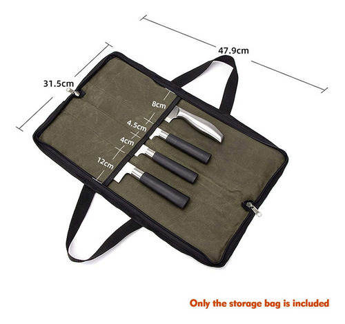 Estuche Para Cuchillos (4 Ranuras), Lienzo Chef's Knife Roll