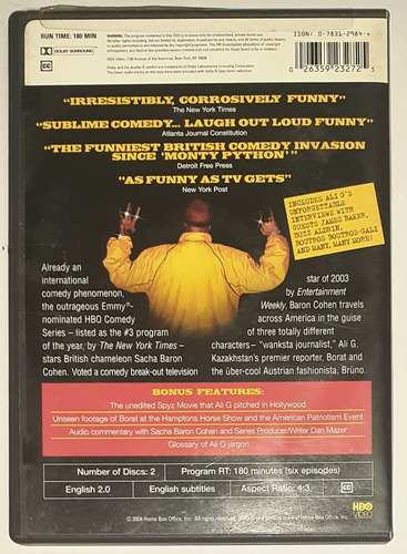 Da Ali G Show - Da Compleet First Season - Dvd Duplo Imp. (Usado)