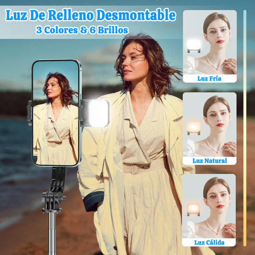 Palo Selfie Para Móvil Con Luz Trípode Bluetooth Exterior
