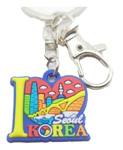 Artesanía Coreana Llavero Korea Lugares Silicón 3 Piezas.