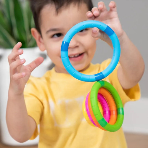 Juguete Sensorial Anillos Magnetizados Fat Brain Toys Tinker Rings Bebés 6m+ Multicolor 5 Anillos