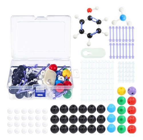 136 Pzs Kit Modelo De Estructura Molecular Atómica Química