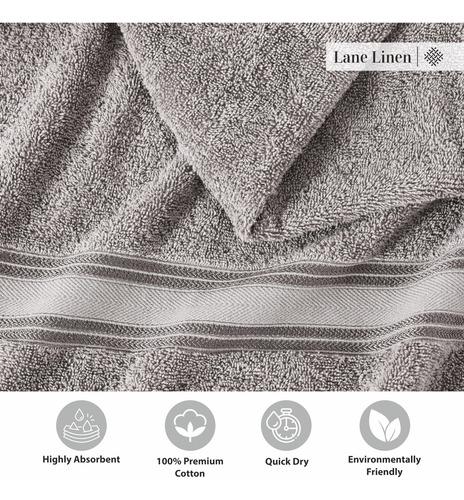 Juego De Toallas Lane Linen Luxury De 6 Piezas, 100% Algodón