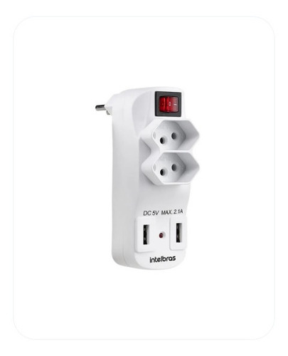 Imagem 2 de 5 de Adaptador De 2 Tomadas E 2 Usb- Eac 1002