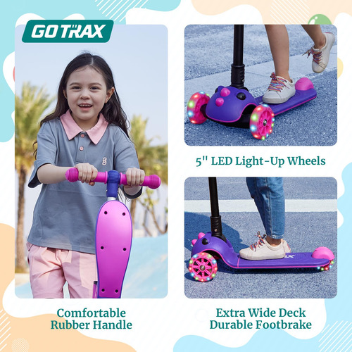 Patinete Plegable Para Niños Con Asiento Extraíble Y 3 Rueda