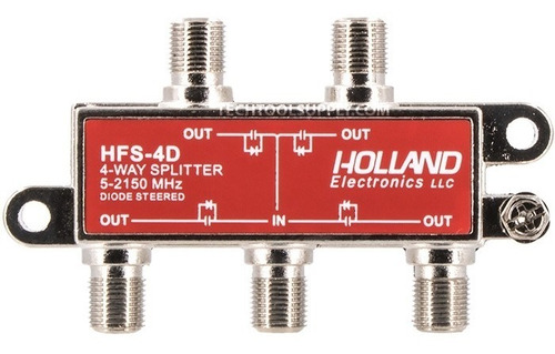 Splitter Satelital Hfs-4d 4 Vias Holland 5-2150 Mhz Alta Fre