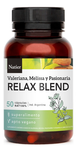 Natier Suplemento Relax Blend Valeriana Vegano 50c Local