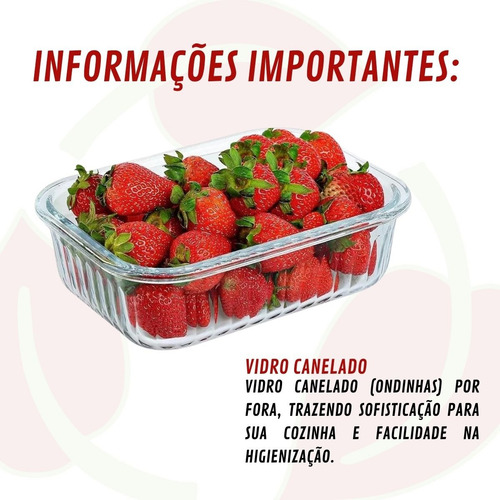 10 Pote Vidro Canelado Hermético 370ml Marmita Fit Airfryer